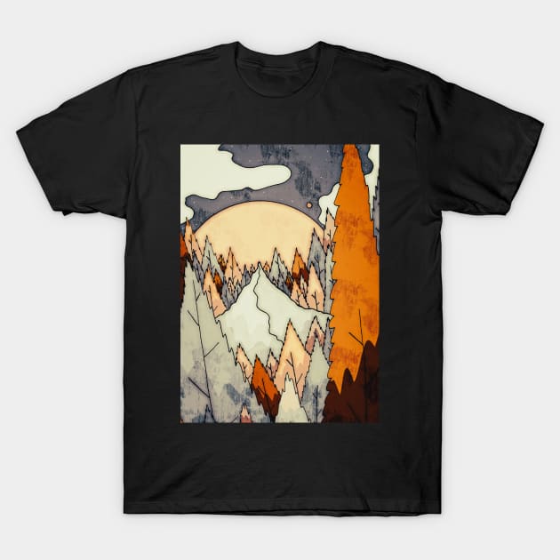 The lone forest peak T-Shirt by Swadeillustrations
